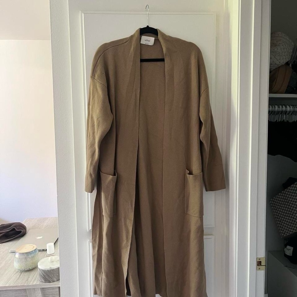 Aritzia Wilfred Camel Long Cardigan/Duster